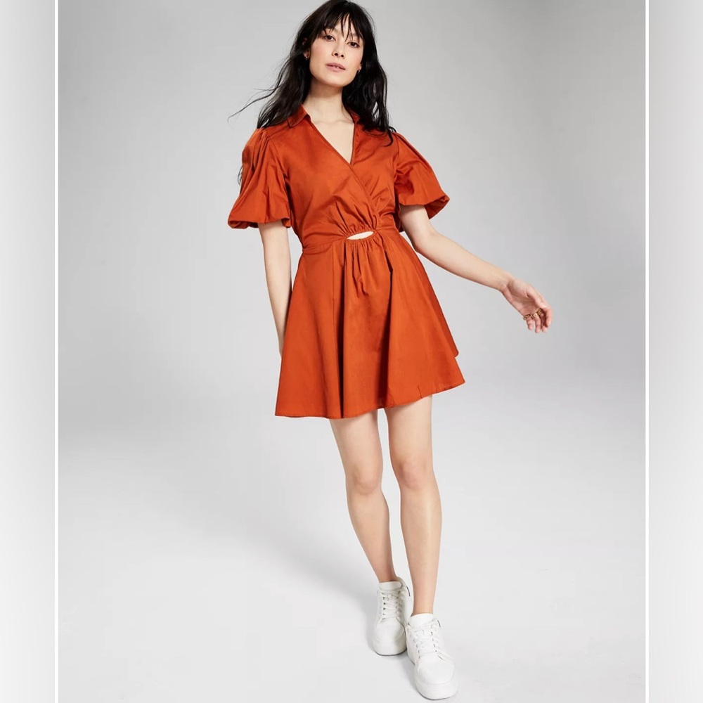 Women's Cutout Fit & Flare Dress in pumpkin orange spice by And Now This
